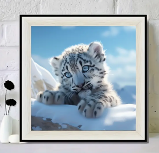 Preview: Diamond Painting Schnee Tigerbaby